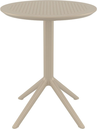 Tisch Café für kleine Außenbereiche Zusammenklappbar Sky Taupe 60x60x74cm
