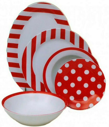 Karvounis Red Porcelain Dinnerware Set 20pcs