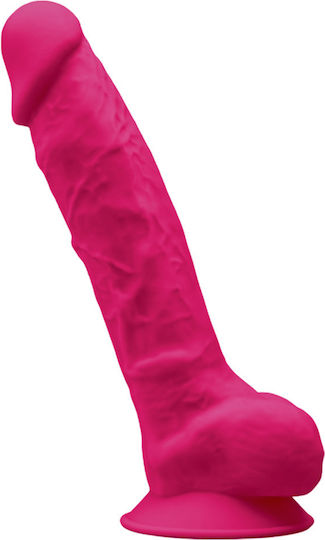 SilexD Dual Density Model 1 Glass Dildo with Balls and Suction Cup Pink 20cm