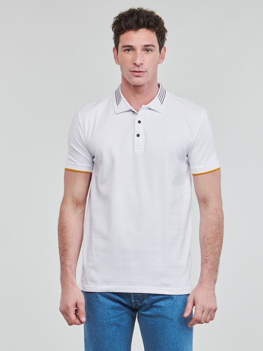 Guess Herren Kurzarmshirt Polo Weiß