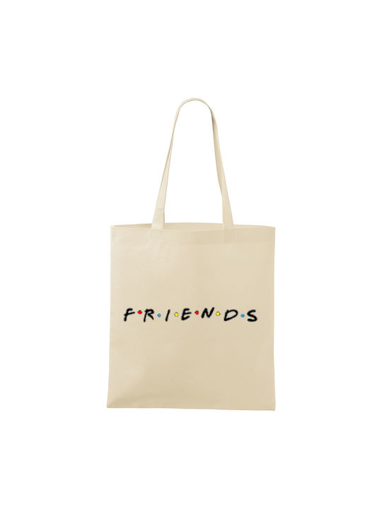 Friends τσάντα για ψώνια σε χρώμα φυσικό εκρού
