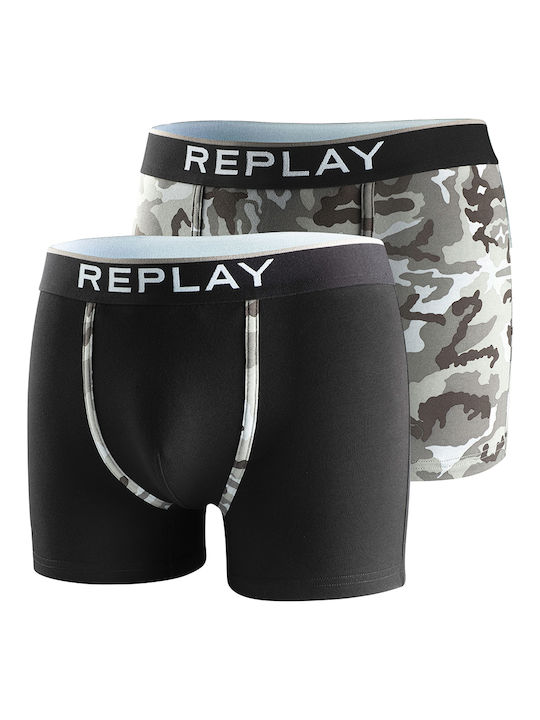 Ανδρικά Μποξεράκια Black / Grey Camo 2Pack