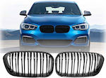 Carner Καρδιές Μάσκας για Bmw 1 F20 / F21 2015-2019 M4 Look Μαύρο Γυαλιστερό