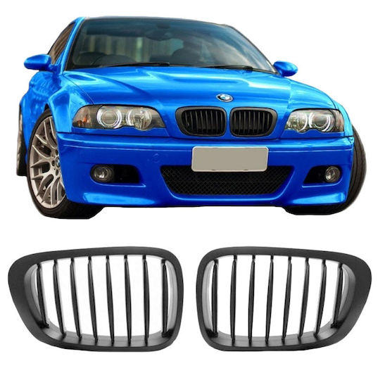 Carner Καρδιές Μάσκας για Bmw 3 E46 1999-2003 Coupe/Cabrio Μαύρο Ματ