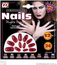 Carnival Nails for Halloween Red 12pcs