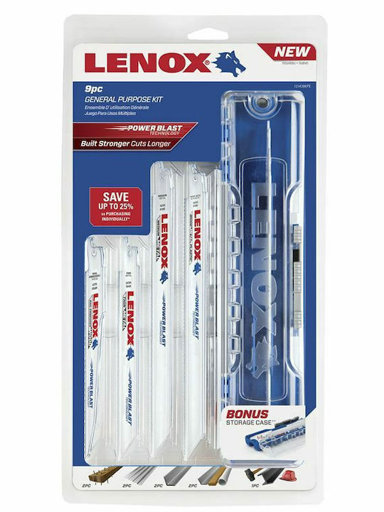 Lenox 121439KPE Λάμες για Μέταλλο και Ξύλο 9τμχ