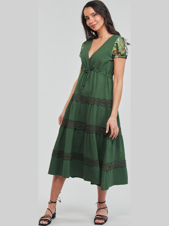 Gingy Summer Midi Dress Green