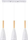 GloboStar Dillon Μοντέρνο Κρεμαστό Φωτιστικό Τρίφωτο με Ντουί E27 σε Λευκό Χρώμα