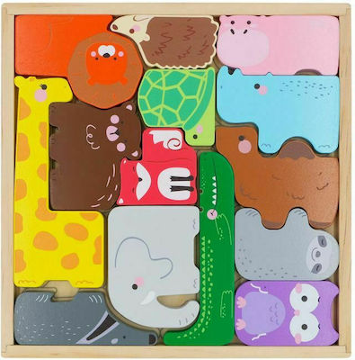 Holz Kinder Steckpuzzle Ζωάκια für 3++ Jahre 14pcs Ecotoys