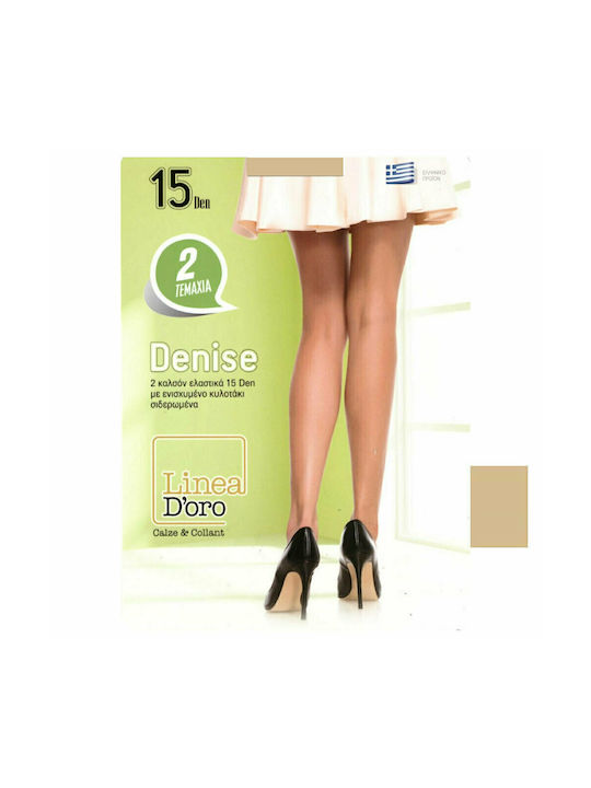 Linea d'Oro Denise 15Den 2 Τεμάχια - Caramel (615-Caramel) Caramel