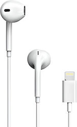Moxom MX-EP49 Earbuds Handsfree με Βύσμα Lightning Λευκό