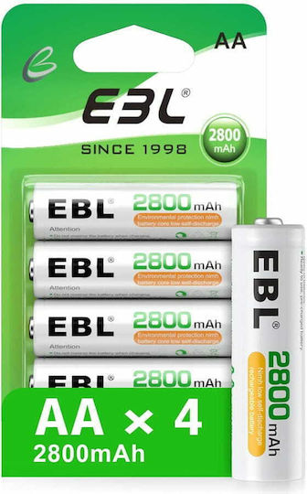 EBL EBL Baterii Reîncărcabile AA Ni-MH 2800mAh 1.2V 4buc