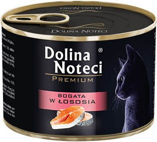 Dolina Noteci Premium Nasses Katzenfutter für Katze in Dose mit Lachs 185gr