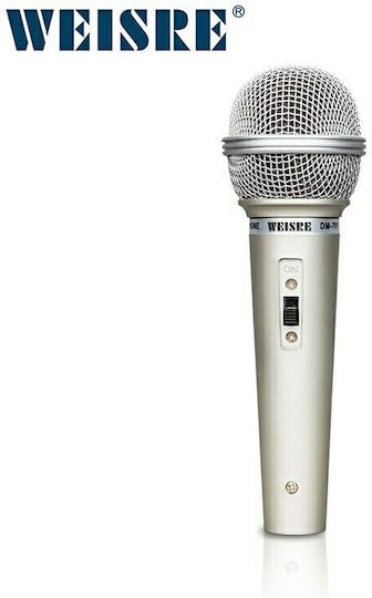 Weisre Μικρόφωνο Karaoke Ενσύρματo DM-701 Ασημί