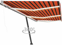 vidaXL Tent with LED Light and Wind Sensor Πορτοκαλί / Καφέ 6x3cm