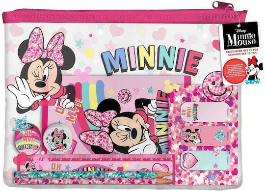 Diakakis Kids Stationery Set with Pencil, Sharpener, Eraser, Notepad, Ruler, Pencil Holder and Pencil Case 8pcs