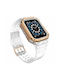 Hurtel Armored Θήκη & Λουράκι Σιλικόνης Διάφανο / Ροζ (Apple Watch 42/44/45mm)