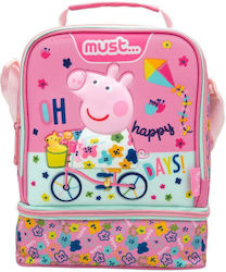 Diakakis Isothermal Shoulder Lunch Bag Pink Peppa Pig L20 x W12 x H24cm Various Designs/Colours