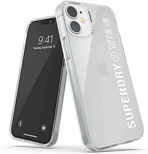 Superdry Snap Back Cover Σιλικόνης Διάφανο/Λευκό (iPhone 12 mini)
