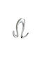Viobrass Wall Hanger Metal 2 Hooks Nickel Matte 10x4.3x11.7cm