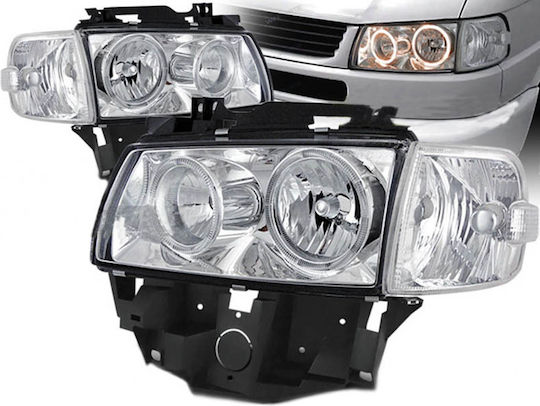 Depo Предни светлини Ангелски очи за Volkswagen T4 1996-2003 2бр