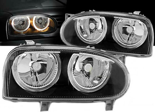 Depo Front Lights Angel Eyes for Volkswagen Golf