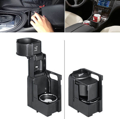 Carner Foldable Car 2 Cups Holder for Console for Mercedes-Benz E-Class W211 2002-2009 / CLS W219 2004-2012 Black