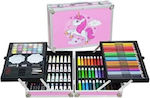 Unicorn Set de colorat în cazul în care Set de colorat cu carcasa de aluminiu roz, 200 de piese 47250