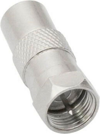 Konverter F-Stecker männlich zu Koaxial weiblich Silber 1Stück (DM-3243)