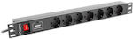 Lanberg Rack Power Strip PDU-07F-0200-BK 1pcs