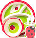 Fiko Feeding Set Ladybug made of Bamboo Green 4pcs