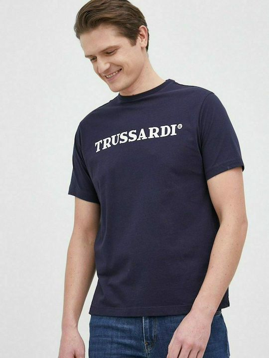 Trussardi Ανδρικό T-shirt Navy Μπλε με Λογότυπο