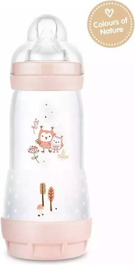 Mam Plastic Baby Bottle Easy Start Anti-Colic Forest Anti-Colic with Silicone Nipple for 4+ months Pink Owl - Pink 320ml