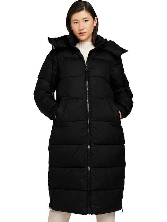 Lungă Jachetă de femei Puffer Negru