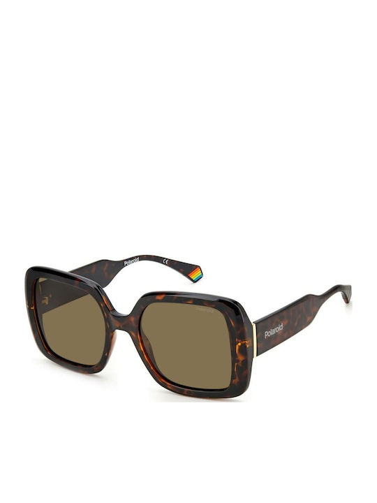 Polaroid Women's Sunglasses with Brown Tartarug...
