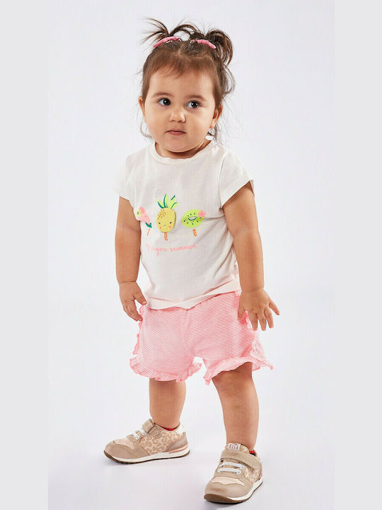 Εβίτα Kids Set with Shorts Summer 2pcs Ecru