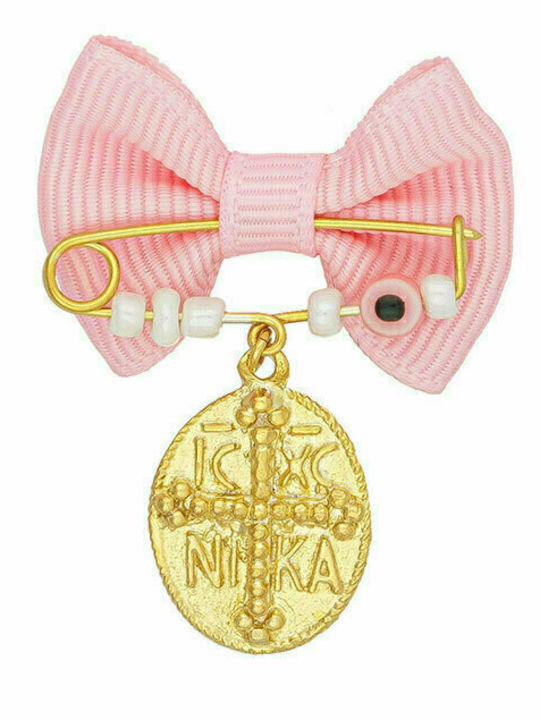 Excite-Fashion Child Safety Pin made of Gold Plated Silver with Constantinato for Girl