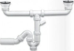 1½" DOUBLE SINK SIPHON WITH VALVES