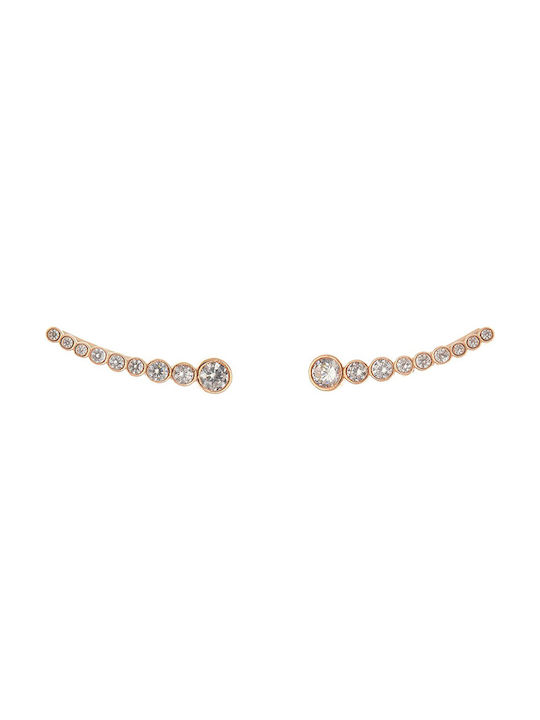 Silver earrings climbers rose gold plated, 50639000