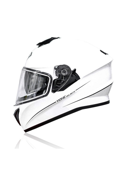 Yohe 981 White Κράνος Μηχανής Full Face ECE 22.05 1450gr με Sunvisor