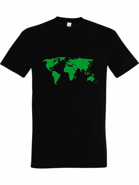 T-shirt Unisex " World Map, Sheldon Tshirt, The Big Bang Theory ", Black