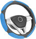 Car Steering Wheel Cover Race with Diameter 38cm made of Leatherette Blue