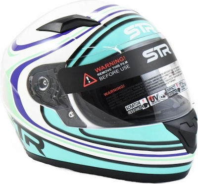 STR J1-Joy Kids Full Face Helmet Blue/White