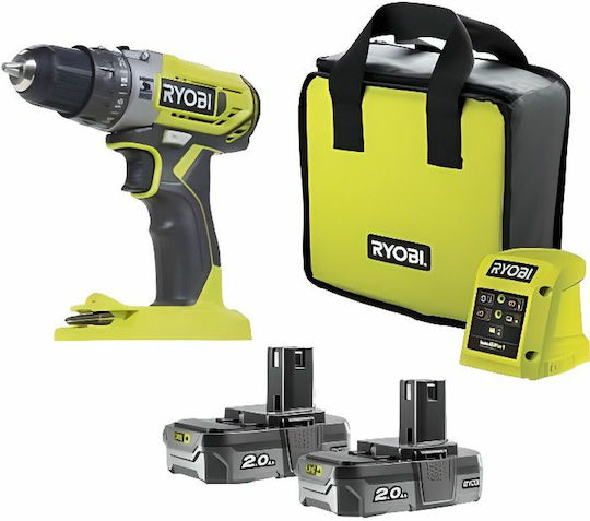 Ryobi R18PD2-220S Κρουστικό Δραπανοκατσάβιδο Μπαταρίας 18V 2x2Ah