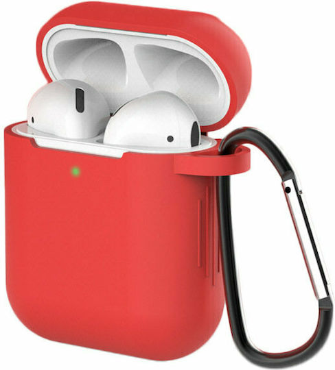 Hurtel Soft Калъф с кука в Червен цвят за Apple AirPods 1 / AirPods 2