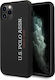 U.S. Polo Assn. Vertical Logo Umschlag Rückseite Silikon Schwarz (iPhone 11 Pro Max)