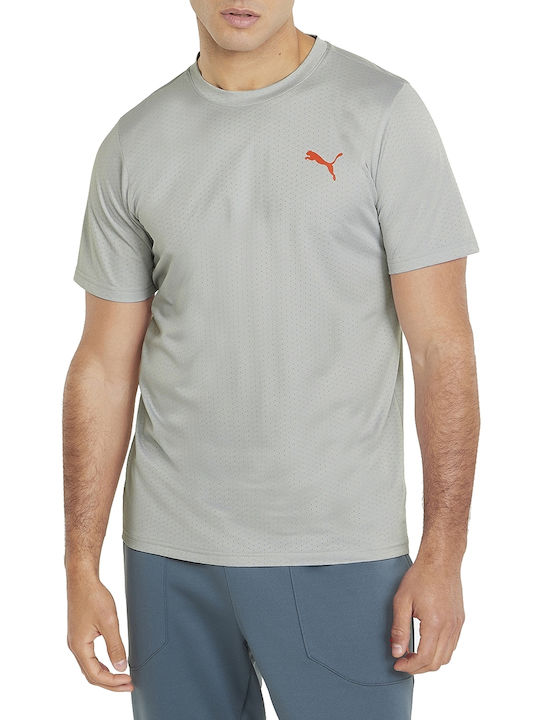 Puma Ανδρικό T-shirt Γκρι με Λογότυπο