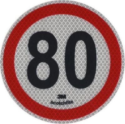 3M Truck Signage Plate Reflective Speed Limit "80" Sticker 15cm