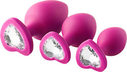 Dream Toys Flirts Jewel Anal Plugs Set Pink/Clear 3pcs