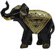 Ankor Decorative Elephant Polyresin in Black/ Gold 17.5x7x15.5cm 1pcs